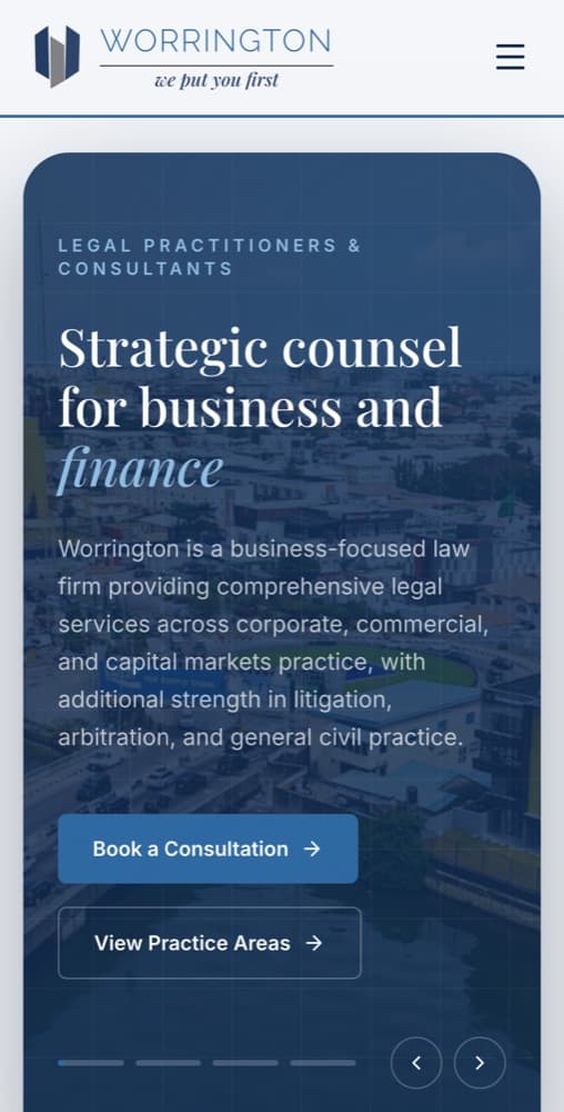 Worrington & Co. on mobile