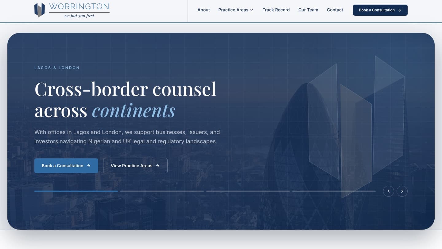 Worrington & Co. on desktop